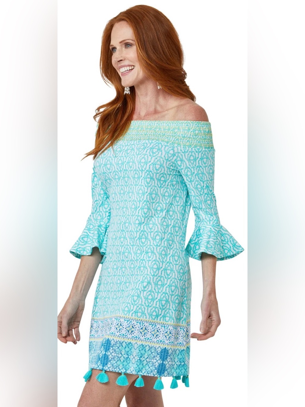 Cabana Life Coastal Cottage Off The Shoulder Dress Women’s Dress Size XL